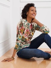 NWT $199 Talbots Women’s Plus 1X Audrey Cashmere Sweater Splendid Floral New picture