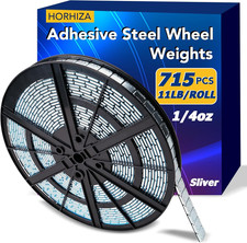 1/4Oz,Adhesive Stick on Wheel Weights, 5Kgs/11Lb/Roll, 715Pcs, Silver | picture