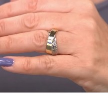 Michael Anthony Jewelry 10K Two-Tone Crossover Band Ring, Size 6 picture