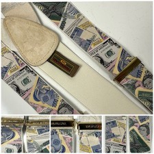 RARE VTG TRAFALGAR SILK LIMITED EDITION WORLD CURRENCY SUSPENDERS ' MONEY'  picture