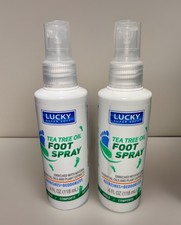 Lot Of 2 Lucky Tea Tree Oil Foot Spray Natural Essential Oils Plant Extracts 4oz picture