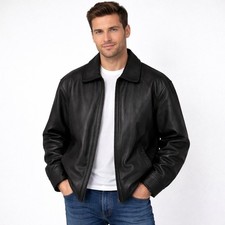 Vtg Wilsons Hathaway Black Leather Jacket Sz XL Biker Moto Fall Spring Retro Y2K picture
