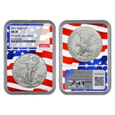 RARE 2024 American Silver Eagle NGC MS 70 Memorial Day Limited Edition Flag Core picture