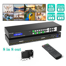 MT-VIKI 8x8 HDMI Matrix Switch 4K@30hz Audio Extraction Web RS232 IR 1U HDCP1.4 picture