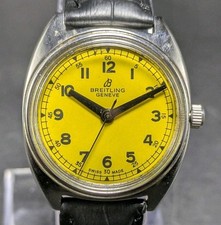 Vintage Breitling 17 Jewels Manual Winding Swiss Made Men’s Watch yellow Dial picture