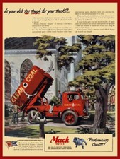 1945 Mack Trucks NEW METAL SIGN: CLEAN Coal Hauler - Cab Over Engine Dump Truck picture