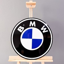 BMW Logo Vintage Heavy Metal Sign – Classic Garage Wall Decor – 50 cm (19.7”) picture