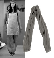 Calvin Klein Collection Spring 1993 Grey Silk Chiffon Scarf Vintage  picture