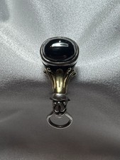 Vintage LAGOS Caviar Black Onyx Sterling  18K Gold Single Replacement Earring picture