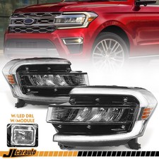 Full LED Headlight For Ford Expedition 2022-2024 w/ LED DRL Chrome Trim picture
