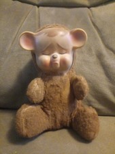 Knickerbocker Pouting Distinction Bear Plush Vinyl Rubber Face  1950's VTG 6