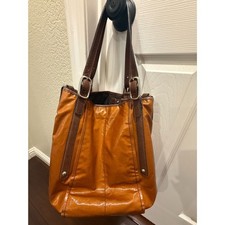 Tod’s G-Line Easy Sacca Coated Canvas Tote, Burnt Orange with Brown Leather Trim picture