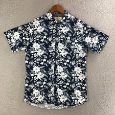 Native Code Shirt Mens XL The Impeccable Fit Hawaiian Button Up Pocket Blue picture