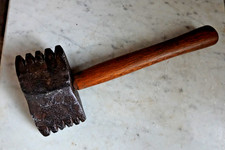 Antique STONE MASON BUSH AXE ROCK HAMMER 5lb 6oz Quarry Worker Sculptor Tool picture