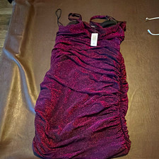 Torrid Marilyn Monroe Ruched Glitter Bodycon Mini Dress Black Purple 3X picture