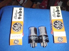 (2) NOS GE 6SN7GTB AUDIO PREAMPLIFIER TUBES - TV7 TESTED - MATCHING - BALANCED picture