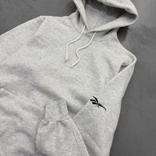 vintage 1990s reebok blank grey boxy embroidered minimalist cotton hoodie picture