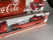 Vintage Hartoy Yatming Diecast 1/64 CocaCola Kenworth Trailer Chevy 4x4 Race Car picture