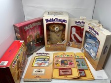 1985 Teddy Ruxpin Huge Lot Outfits Answer Box For Parts Audio Quiet Distorted picture