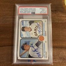2022 TOPPS HERITAGE CARL YASTRZEMSKI / MIKE YASTRZEMSKI  AUTO /25 PSA 9 picture