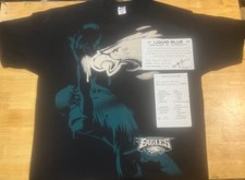 VINTAGE /Y2K PHILADELPHIA EAGLES XXL T-SHIRT LIQUID BLUE PRODUCTION SAMPLE COA picture