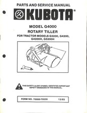 Kubota G4000 Rotary Tiller Parts Service Manual G3200 G4200 G5200H 1983 OEM picture