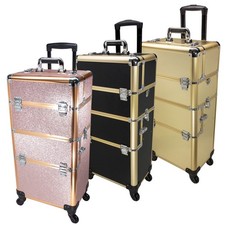 Golden Frame Series Professional Rolling Makeup Case (3-in-1 Design) picture