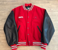 VINTAGE ROOTS VARSITY JACKET  XL WOOL LEATHER MADE IN CANADA picture