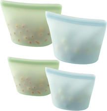 4 Pack Reusable Silicone Food Storage Bags, 34Oz & 17Oz picture