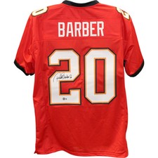 Ronde Barber Autographed/Signed XL Red Pro Style Jersey Beckett Witness 49208 picture