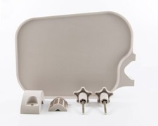 TPC POLE POST MOUNT UTILITY ACCESS SHELF TRAY TABLE DENTAL MEDICAL BEIGE picture