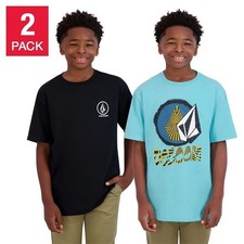 Volcom 2 Pack Tee Shirt Youth Size XS 5/6 Casual Short Sleeve Crew Neck Outdoor picture
