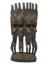 Vintage Dogon Ancestor Group Figure Mali Hardwood Carved Ritual Panel 16