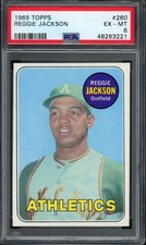 1969 Topps #260 Reggie Jackson Rookie PSA 6 Vintage HOF RC Baseball Card (3221) picture