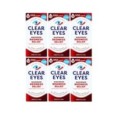 6 Pack Clear Eyes Maximum Strength Redness Relief Eye Drops 0.5oz Ea EXP 01/2028 picture