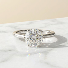 IGI 3.00Ct Round Cut Lab Grown Diamond Engagement Wedding Ring 14k White Gold picture