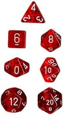 Dice Chessex Translucent: Red/White (7) Revised picture