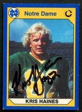 Kris Haines #95 signed autograph auto 1990 Notre Dame Collegiate Collection Card picture