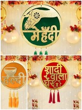 3x Haldi mehandi and shadi wala Ghar Ceremony Decorations Kit | Home Decoration picture