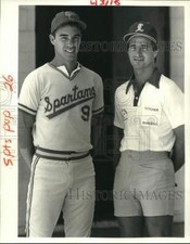 1985 Press Photo Baseball-MVP Greg Tullier with of the Year Tim Detillier picture