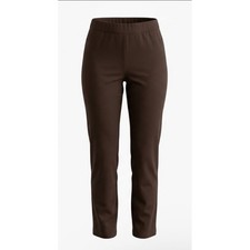 Chicos Fabulously Slimming Perfect Stretch Pants Brown Straight Leg Size 2 Reg picture