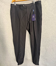Berragamo Elegant Men’s Modern Charcoal Dress Pants 38W Wool NWT picture