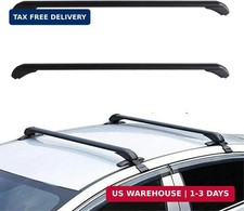 2Pcs Universal 43.3 inch Black Roof Rack Cross Bar Top Luggage Aluminum Carrier picture