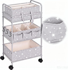 Yookeer 2In1 Baby Diaper Caddy Organizer Cart 3 Tier Large Capacity Metal Utilit picture