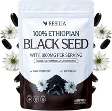 Resilia Ethiopian Black Seed Softgels 1000mg Per Serving - Premium Nigella Sativ picture