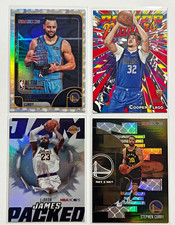NBA Hoops 2025 4-Card Lot Curry LeBron James Flagg RC All Star Inserts picture