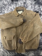 L.L. Bean Authentic Men’s Leather Jacket  XXL Vintage Brown Excellent Condition picture