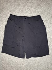 Uniqlo U Parachute Cargo Shorts Mens L Black Elastic Waist Drawstring picture