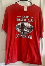 Camp Crystal Lake Graphic T Shirt Adult L Red Friday the 13th picture