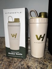 VitaHustle Stainless Steel Shaker Cup with Twist Off Cap, Leakproof,Blender Ball picture